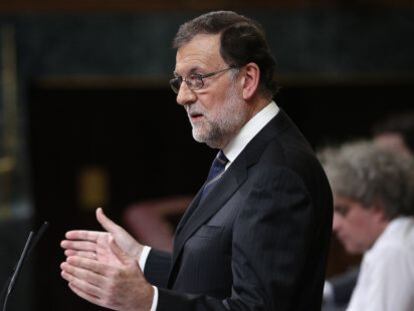 Mariano Rajoy, ayer durante el debate de investidura.