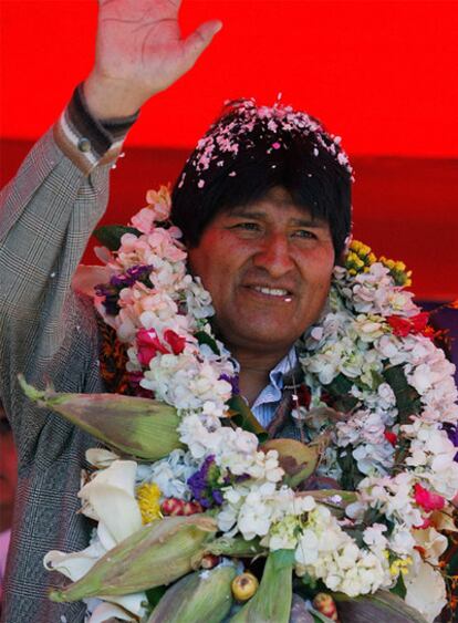 El presidente boliviano, durante el acto en el que arremetió contra su homólogo peruano.