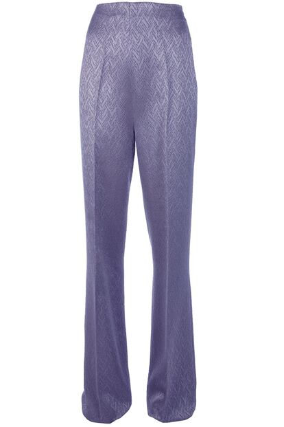 Pantalón en lana de cintura alta con estampado de zig-zag, de Haider Ackermann (262,5 euros).