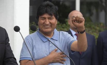 Evo Morales, a su llegada a México, este martes.