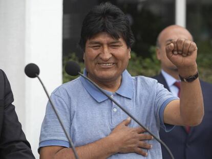 Evo Morales, a su llegada a México, este martes.