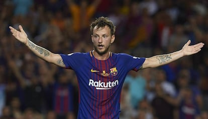 Rakitic during Barcelona's match against Madrid on Sunday.