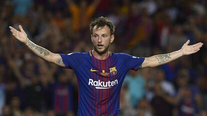 Rakitic during Barcelona's match against Madrid on Sunday.