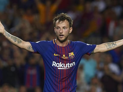 Rakitic during Barcelona's match against Madrid on Sunday.