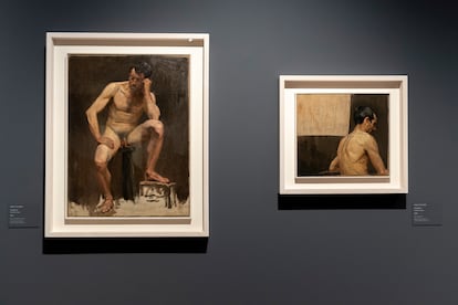 Pinturas de Pablo Picasso pertenecientes a la exposición 'Desnudos. Cuerpos normativos e insurrectos en el arte español (1870-1970)' del Museo Carmen Thyssen Málaga.
