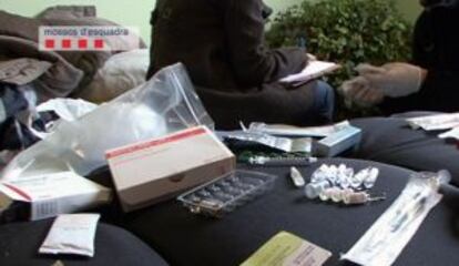 Doping substances and other material confiscated by the Catalan regional police force during Operation Cursa.