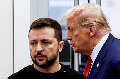 El presidente estadounidense Donald Trump y el presidente de Ucrania Volodymyr Zelenskiy