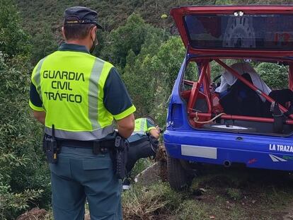 El Seat Marbella accidentado de los fallecidos Jaime Gil y su copiloto, Diego Calvo.  

GUARDIA CIVIL
25/09/2021