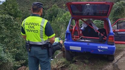 El Seat Marbella accidentado de los fallecidos Jaime Gil y su copiloto, Diego Calvo.
GUARDIA CIVIL
25/09/2021