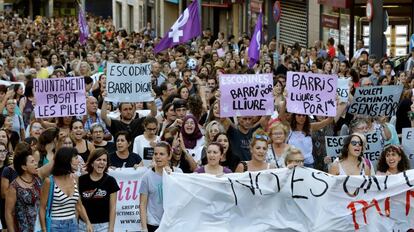 Concentración de repulsa por una agresión sexual en Manresa (Barcelona) el pasado verano.