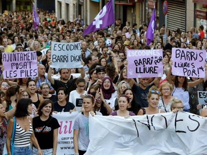 Concentración de repulsa por una agresión sexual en Manresa (Barcelona) el pasado verano.