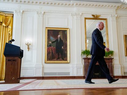 El presidente Joe Biden, el lunes en la Casa Blanca tras su mensaje a la nación sobre Afganistán.