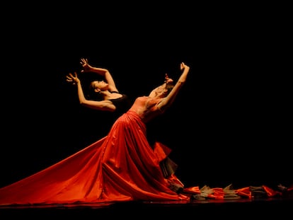 Imagen del espectáculo de teatro 'Flamenco India' (2015) de Carlos Saura