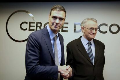 Pedro S&aacute;nchez amb Ant&oacute;n Costas, president del Cercle d&#039;Economia.