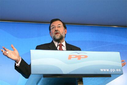 Mariano Rajoy, durante una rueda de prensa posterior a la reunión del Comité de Dirección del PP celebrada hoy.