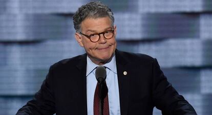 El senador dem&oacute;crata Al Franken, en julio de 2016, durante la convenci&oacute;n del partido en Filadelfia.