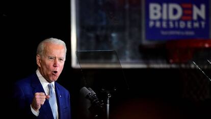 Joe Biden, este martes en Los Ángeles, California. 