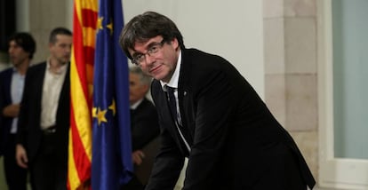 Carles Puigdemont, el martes en el Parlament de Cataluña.