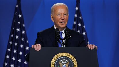 El presidente Joe Biden, en su conferencia en la OTAN.