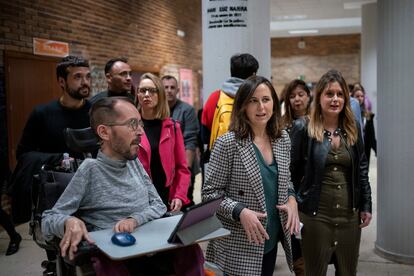 Pablo Echenique y Ione Belarra, este viernes en la inauguración de la Universidad de Otoño en Madrid.