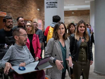 Pablo Echenique y Ione Belarra, este viernes en la inauguración de la Universidad de Otoño en Madrid.