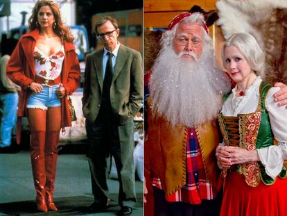 Mira Sorvino junto a Woody Allen en ‘Poderosa Afrodita’ (1996) y en la ‘tv movie’ ‘Buscando a la señora Claus’ (2012).