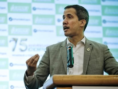 Juan Guaidó, líder opositor, en un acto público en Venezuela.