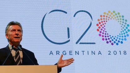 El presidente de Argentina, Mauricio Macri, en la inauguración en Buenos Aires de la presidencia del G-20. 
