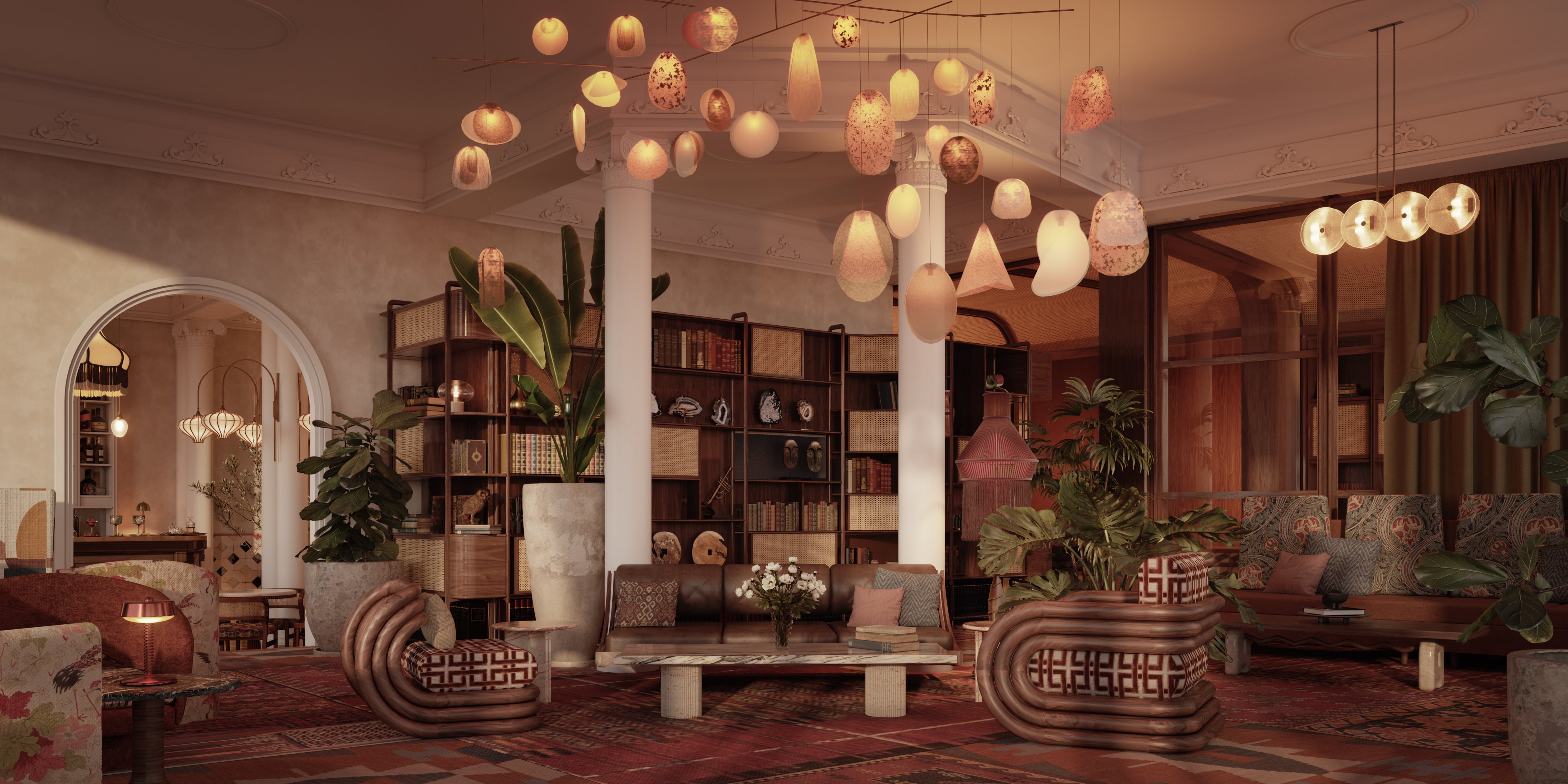 Entrada principal del futuro hotel Nômade Temple Madrid, cuya apertura está prevista para marzo de 2026.