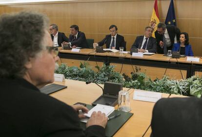 Reunió del pacte antiterrorista a la seu del Ministeri de l'Interior.