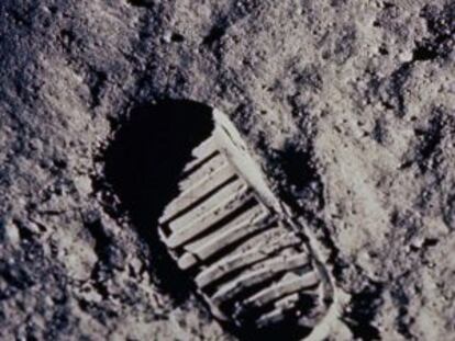 La huella sobre la Luna de uno de los astronautas del Apollo 11.