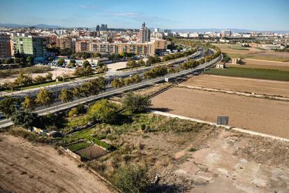 Parcelas de tierras para cultivo en l'Horta Nord.