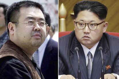 El asesinado Kim Jong-nam, a la izquierda, y su hermanastro, actual líder de Corea del Norte, Kim Jong-un. 