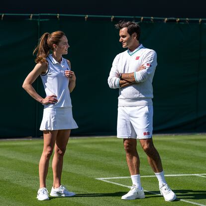 Kate Middleton y Roger Federer, en Wimbledon.