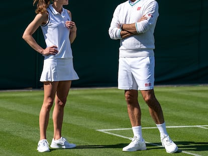 Kate Middleton y Roger Federer, en Wimbledon.