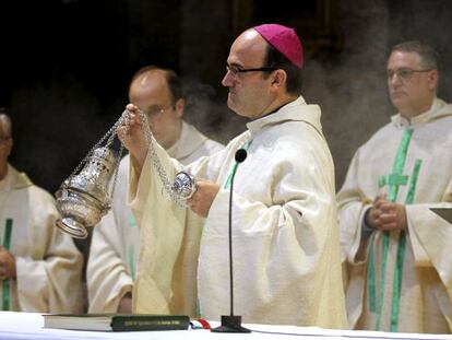  El obispo de San Sebasti&aacute;n, Jose Ignacio Munilla, oficia misa en la Bas&iacute;lica de Loyola de Azpeitia (Guip&uacute;zcoa), en honor a San Ignacio.