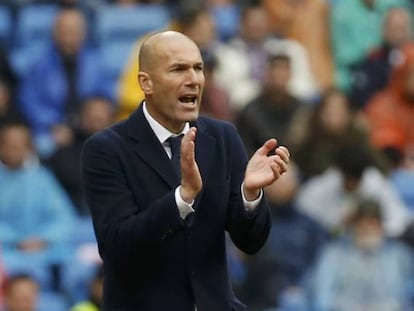 Zidane, en el partido ante el Valencia.