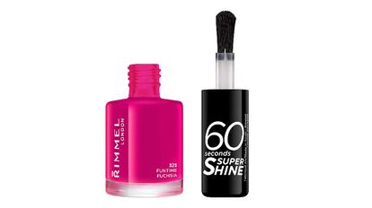 Esta propuesta tres en uno combina base, color y top coat glossy. RIMMEL LONDON.