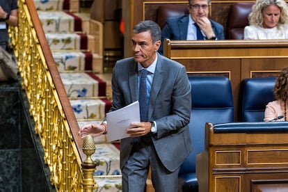 Pedro Sánchez, el 10 de septiembre en la sesión de control al Gobierno en el Congreso.