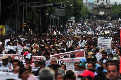 La manifestació d'aquest dimecres a la tarda a Ciutat de Mèxic.