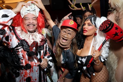 Ice-T, Heidi Klum y Coco Austin, en la celebracin de Halloween de la alemana.