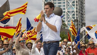 El presidente de Ciudadanos, Albert Rivera, durante un acto de España Ciudadana en Barcelona.