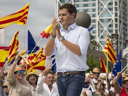 El presidente de Ciudadanos, Albert Rivera, durante un acto de España Ciudadana en Barcelona.