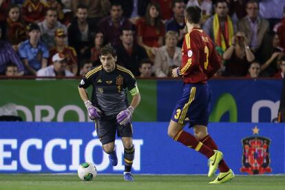 Casillas durante el partido.