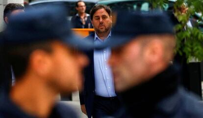 Oriol Junqueras, el d&iacute;a que acudi&oacute; a declarar a la Audiencia Nacional.