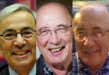 Los tres ganadores del Nobel de Economía: Pissarides, Diamond y Mortensen.