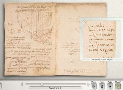 El manuscrito de Leonardo del siglo XVI conservado en la British Library, en Londres.