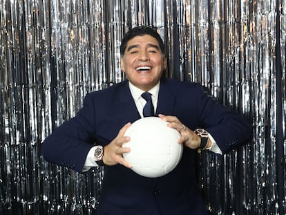 Diego Maradona durante evento da FIFA em Londres, em 23 de outubro de 2017.