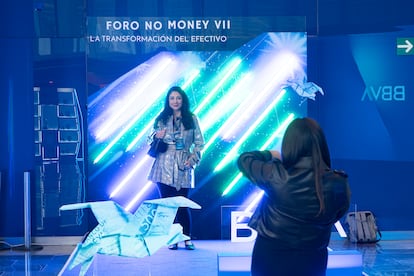 Asistentes al ‘Foro no Money’ en la Torre BBVA en Ciudad de México, el 28 de octubre.