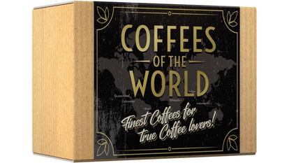 Este envase de degustación contiene seis variedades de café gourmet provenientes de todo el mundo.